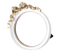 Operitacx Bowknot Mirror Small Hand-held Mirror 4.72x4.32x0.39in Resin Portable Not Easy to Break Nordic Reserved Style Beautiful Makeup Accessory for Women