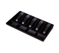 Operitacx Box with Bill and Coin Compartments Cash Drawer Insert Tray for Supermarket Store Use Black