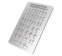 Operitacx Braille Steel Dots Raised Numbers with Board Alphabet Punctuation Chart, Stainless Educational Tool for Beginners and Adults, for Classroom and Learning Development