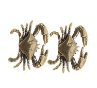 Operitacx Brass Crab Drawer Pull Handles 2pcs for Wardrobe and Cabinet, Nautical Beach Themed Decorative Hardware with Elegant Shine, for Coastal Room Decor and Beach House Furniture