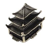 Operitacx Brass Miniature Pavilion Statue for Zen Meditation Space and Office Desk Decor, Featuring Remarkable Durability and Encouraging Mindfulness, Elegant Japanese Pagoda Figurine