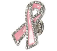 Operitacx Breast Cancer Awareness Featuring Breast Cancer Awareness Campaigns Suitable for Brooch Ribbon Lapel Pin Wear-resistant Alloy and Zircon Materials, Beautiful Appearance for Women