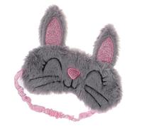 Operitacx Breathable Plush Rabbit Eye Mask Cozy Night Cover for Boys and Grey Long Ears