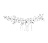 Operitacx Bridal Hair Accessories Bride Wedding Hair Side Comb 3.15x1.18x0.39inch Comfortable Versatile Styling Options Silver Zinc Alloy Rhinestone Elegant Sophisticated for Brides