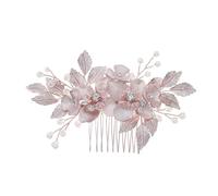 Operitacx Bride Hair Comb Flower Headpiece Elegant Flower Design Rhinestone Zinc Alloy Abs Lightweight Comfortable Hold Hair Firmly for Women Bride Special Occasions Photo Taking