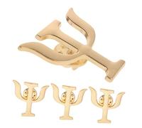 Operitacx Brooch Letter 4pcs Psychologists Elegant Golden Pins Alloy Decorative Design, Versatile Use for and Stylish Lapel Badges School Office for Women