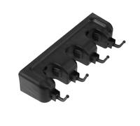 Operitacx Broom Holder Wall Mount with Hanger, Punched Broom and Mop Holder Organiser for Garage, Toilet, Bathroom, 3 Slots, 4 Hooks