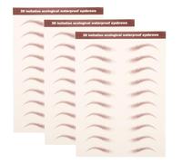 Operitacx Brown Eyebrow Stickers 3 Sheets Waterproof Peel Off Fake Eyebrows for Women and Makeup Accessories