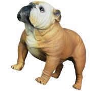 Operitacx Brown Plastic Bulldog Figurine Smooth Surface, Realistic Appearance Dog Model for Cake Ornament and Decorative Use, Funny Early Education Sculpture