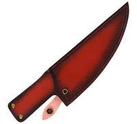 Operitacx Brown Reconstituted Leather Kitchen Sheath with Protector and Cutter Guard, Adds Safety and Storage Solution for Kitchen Drawer or Housewarming Gift