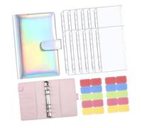 Operitacx Budget Binder Cash Envelope Organizer with PU Cover Refillable Ring Binder for Money Management Lightweight Portable Account Planner for Home Office School Travel