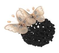 Operitacx Bun Hair Net Hair Accessories for Teen 3.93x3.93x1.18in Easy to Use Practical Stylish Elegant with Butterfly Decor for Flight Attending