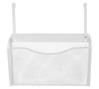 Operitacx Cabinet Door Hanging Basket - Removable Over Door Kitchen Organizer Storage Rack for Plastic Wrap, Parchment Paper and Spices, White, 13.8x13x3.9in