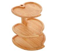 Operitacx Cake Stand with Elegant Rustic Design 3 Tier Heart Shaped Wooden Cupcake Display Tray Versatile Use Dessert Tray for Dining and Cake Displays
