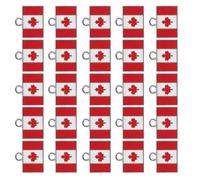Operitacx Canada Flag Keychain Charms Vivid Colours and Colour Retention 25pcs Alloy Maple Leaf Pendants for Jewelry Making for for Keychains and Presents