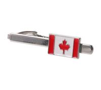 Operitacx Canada Flag Tie Clip for Men Metal Necktie Clasp with Firm Grip and Gentle Protection for Fabrics, Polished Finish Suitable for Conference and Speech, Patriotic Suit Accessory