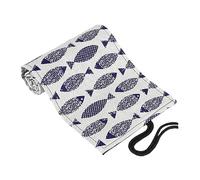 Operitacx Canvas Pencil Roll Organizer for Boys and Girls 48 Slots Portable Pencil Storage Case Kawaii Saury Design Cute Drawing Pouch for School and Art Supplies