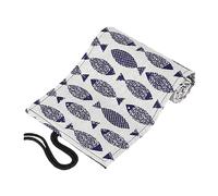 Operitacx Canvas Rolling Pencil Holder with Cartoon Saury Pattern Slot Organizer for Colored Pencils Portable and Space Saving Roll Up Case for Drawing and Sketching Artists