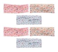 Operitacx Cartoon Printed Knotted Headbands Adorable Print Patterns 6pcs for Lightweight Cloth Elastic Hair Bands for Sports and School Uniforms