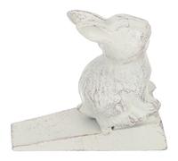 Operitacx Cast Iron Vintage White Rabbit Doorstop Wedge Heavy Duty Cartoon Door Wedge for Garden and Bedroom Door Stopper Home Decor
