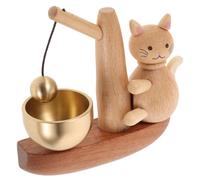 Operitacx Cat Style Wooden Magnetic Doorbell Chime Unique Rustic Shopkeepers Bell for Home Gentle Sound Strong Weather Resistant Construction for Family Friends