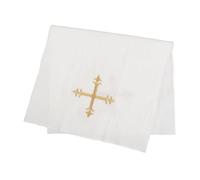 Operitacx Catholic Cotton Linen Purificator Altar Linen 17x10 Soft Embroidered Cotton and Fabric Elegant Hand Embroidered Designs White and Golden for Church Altar Sacramental Rites