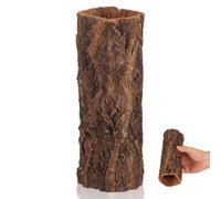 Operitacx Cave Hideout with Hollow Tree Trunk Design Natural Wood Reptile and Realistic Bark Texture, Private Resting Spot for Turtles and Lizards, for Terrarium Decor and Reptile Setups