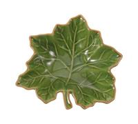 Operitacx Ceramic Bird Bath Bowl for Outdoor Garden, Leaf Shaped Water Dish for Wild Birds and Hummingbirds, Natural Green Finish, Simple to Clean, Supports Biodiversity, for Patio