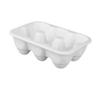 Operitacx Ceramic Egg Tray with 6 Compartments for Refrigerator Storage White Eco-friendly Egg Holder for Home Kitchen Use
