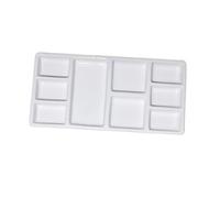 Operitacx Ceramic Gouache Mixing Plate Pigment Tray Rectangular Paint Palette with Smooth Surface for Watercolor Oil Painting and Crafts White Color Mixer for Artists and Students