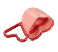 Operitacx Ceramic Heart Mug 200-300ml Pink Elegant Beverage Cup for Couples | Versatile for Coffee, Tea, Milk, Hot Chocolate, Juice, Water, Occasions
