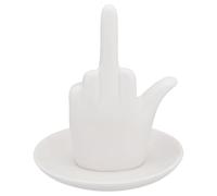 Operitacx Ceramic Jewelry Holder Dish Small Trays Decorative Versatile Tray with Unique and Stylish Design in White for Organizing Jewelry and Accessories, for Home Storage