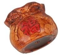 Operitacx Ceramic Luck Bag Shape Gardening Flower Pot Brown Premium Texture for Money Tree Green Plants Suitable for Study Room Desk Decoration