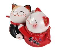 Operitacx Ceramic Lucky Cat Piggy Bank Smooth Dust-resistant Finish, Modern Style Cat Figurine for Home and Living Room, Encourages Saving Habits and Teaching to Collect Loose Change