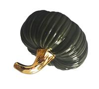 Operitacx Ceramic Pumpkin Figurine Mini Decorative Pumpkin Ornament for Fall Table Decor with Classic Silhouette and Green Finish, for Festive Gatherings and Halloween Shelf Accent