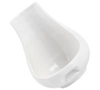 Operitacx Ceramic Spoon Rest for Kitchen and Home, Elegant White Ceramic Spoon Holder Designed to Hold Scoop and Prevent Tableware Getting Dirty, Sturdy Ladle Stand with Excellent