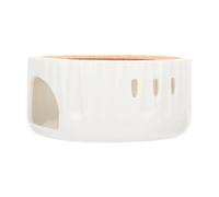 Operitacx Ceramic Teapot Warmer for Heat Preservation and Non-slip Bottom Household Tea Warmer Base with Candle Holder Elegant White for Kitchen and Dining Use