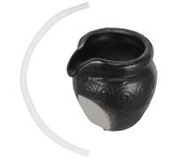 Operitacx Ceramic Waterfall Jar Fountain with Water Circulation and Hydroponic Planting Suitable for 8 Mm Tube Black Decorative Outdoor Tabletop Fountain for Garden Next to The Swimming Pool