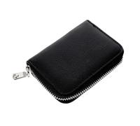 Operitacx Change Wallet Simple Leather Wallet Black Genuine Leather Portable Easy to Carry Cards and Cash Stylish Coin Purse for Everyday Use with Structure and Delicate Surface
