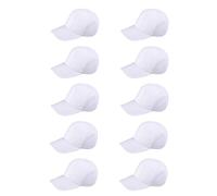 Operitacx Children S Diy Painting Baseball Caps 10 Pack White Cotton Blank Peaked Hats for Kids Boys Girls Party Sports Camp Activities