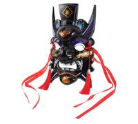 Operitacx Chinese Style Full Face Mask with Hand-painted Traditional Folk Opera Elements, Lightweight Plastic Material, Resists Fading, for Cosplay, Performances and Festival Decorations