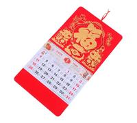 Operitacx Chinese Wall Calendar Red Fluorescent Paper Monthly Hanging Zodiac Planner Year Horse Year Ornament for Home Office Holiday Decorations
