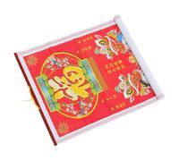 Operitacx Chinese Zodiac Horse Hanging Calendar Faux Rattan Scroll Lunar Feng Shui Wall Art for Home Business Traditional Year Decor and Fortune Blessings