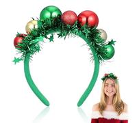 Operitacx Christmas Ball Headband Xmas Hair Hoop with Creative Festive Design, Plastic and Cloth Material, Adds Joyful Touch to Autumn and Winter Party Outfits