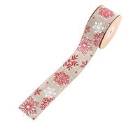 Operitacx Christmas Ribbon, 32.8ft Wired Ribbon Fabric Christmas Wrapping for Cake Wedding Party Decoration