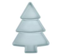 Operitacx Christmas Tree Shaped Snack Tray, Serving Platter with Sections, Dry Dried Fruit Plates Dishes for Candy Party Food Dip Dipping Bowl (Blue)