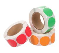Operitacx Circle Dot Stickers 3 Rolls, 1500Pcs Round Adhesive Labels for Coding and Sorting Packages, 3Cm Diameter for Classroom and Home Use, Green, Red, Orange