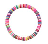 Operitacx Clay Bracelet Wrist String Bohemian Style with Elastic Band 6mm Colourful Polymer Clay Chic Retro Fashionable for Daily Wear and Party Beach Hand Jewelry