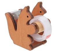 Operitacx Clear Tape Dispenser: Wooden Squirrel Tape Dispenser - Cute Animal Shaped Desk Accessory for School, Office, and Party Decoration
