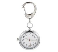 Operitacx Clip-on Pocket Watch for Nurses and Girlfriends, Stainless Steel Lightweight Night Glowing Watch with Button Battery, Easy to Carry for Work the Hospital and Daily Use